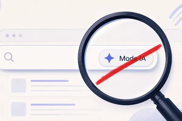 Illustration du bouton Mode IA dans la barre de recherche de Chrome
