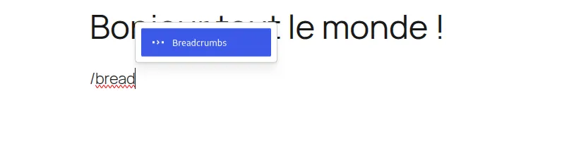Accès au fil d’Ariane (Breadcrumbs)