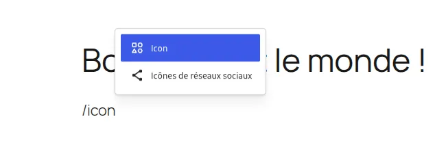 Accès au nouveau bloc d’icônes dans WordPress 7.0
