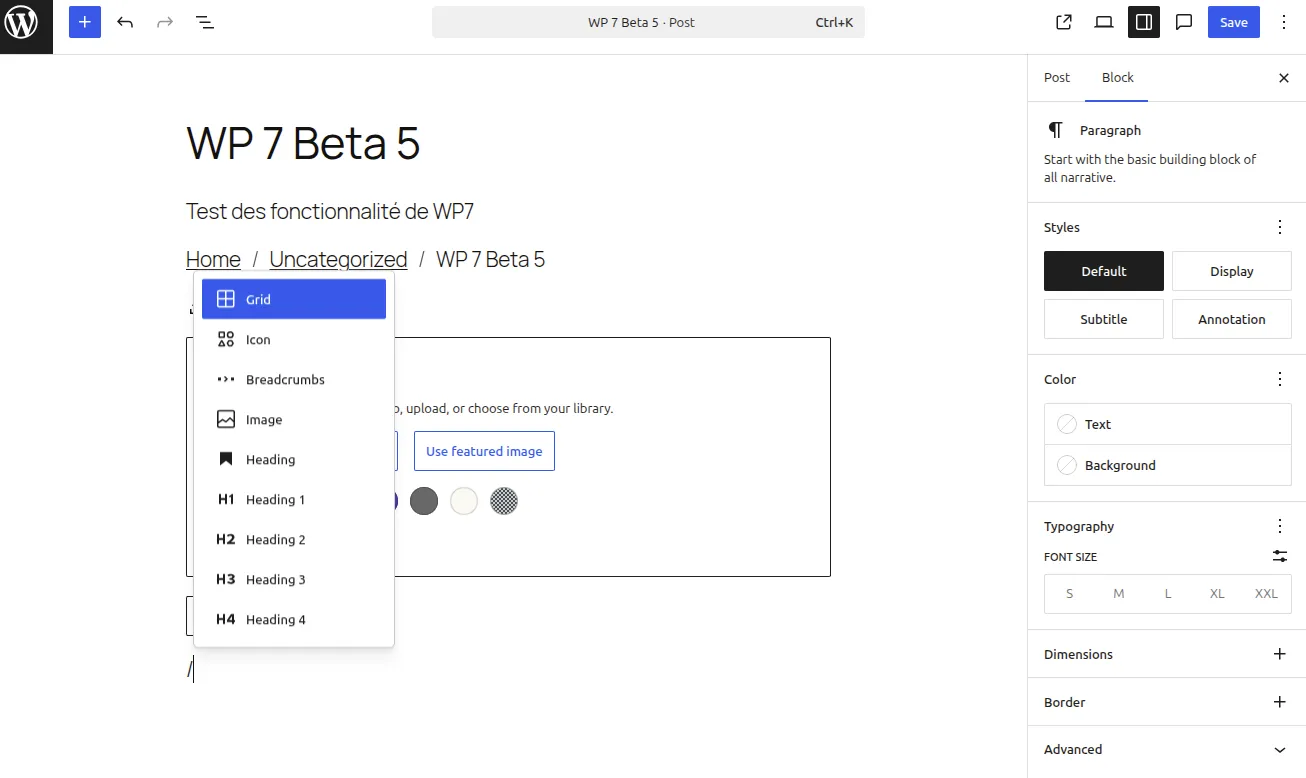 Exemples de nouveaux blocs natifs dans WordPress 7.0