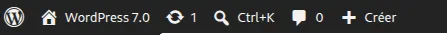Bouton d’accès à la Command Palette de WordPress 7.0