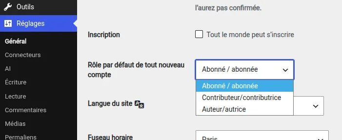 Réduction des rôles par défaut